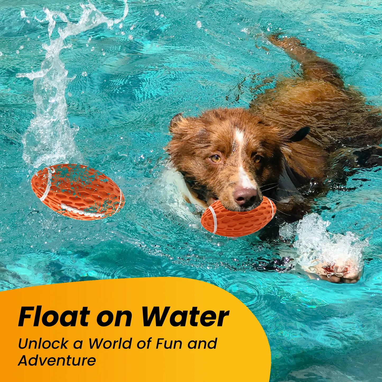 Durable Rubber Dog Football Toy for Aggressive Chewers - Floating Fetch Ball for Medium to Large Dogs, Ideal for Interactive Outdoor Play