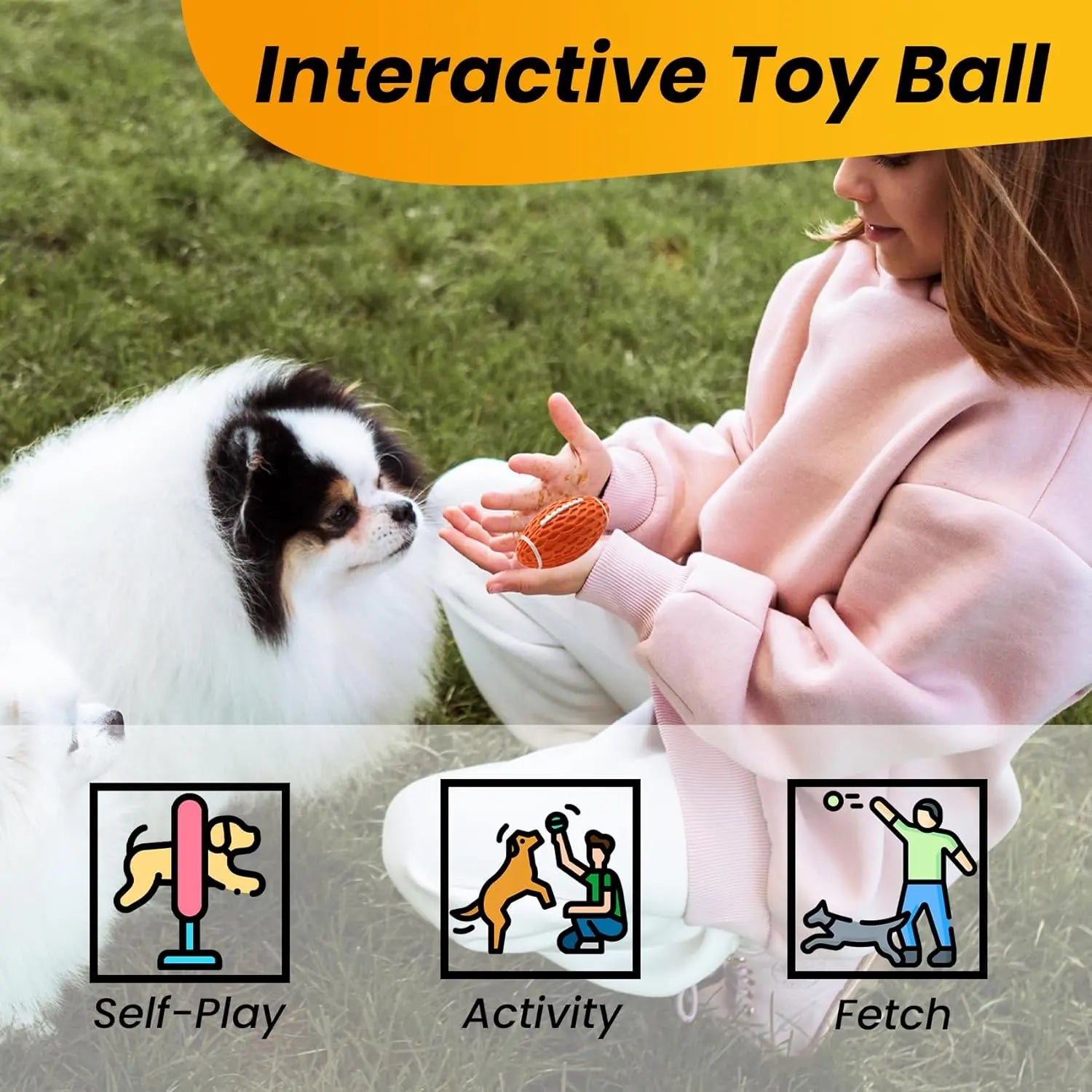 Durable Rubber Dog Football Toy for Aggressive Chewers - Floating Fetch Ball for Medium to Large Dogs, Ideal for Interactive Outdoor Play