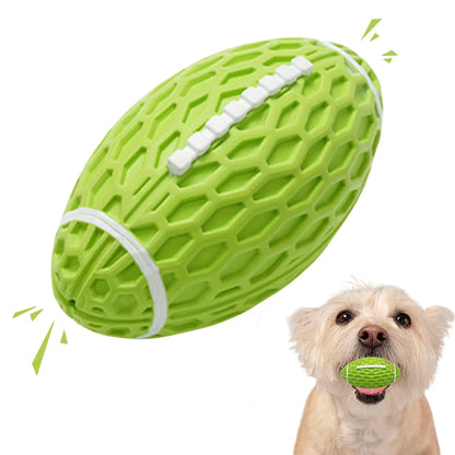 Durable Rubber Dog Football Toy for Aggressive Chewers - Floating Fetch Ball for Medium to Large Dogs, Ideal for Interactive Outdoor Play