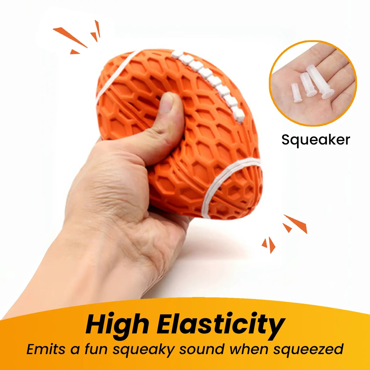 Durable Rubber Dog Football Toy for Aggressive Chewers - Floating Fetch Ball for Medium to Large Dogs, Ideal for Interactive Outdoor Play