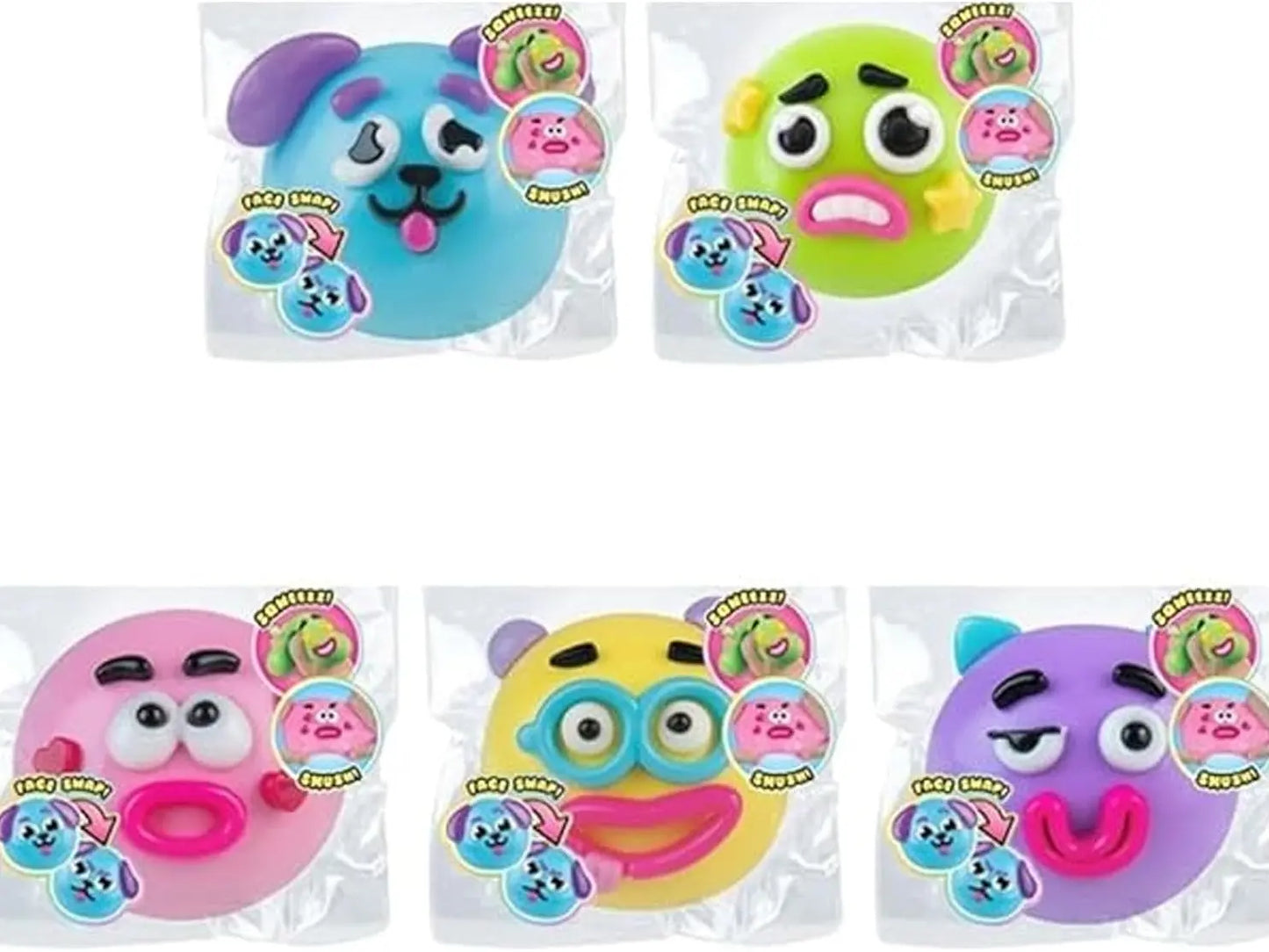 Smushers Squishy Cutie Toy - Fun Dog Face Swap, Soft Moldable Sensory Stress Relief, Portable Maltose Material for Anxiety and Decompression Party Favors
