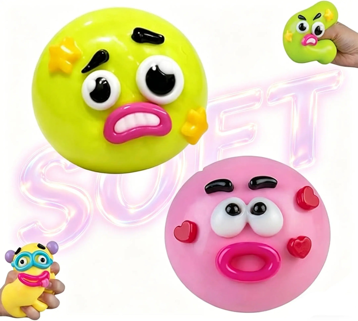 Smushers Squishy Cutie Toy - Fun Dog Face Swap, Soft Moldable Sensory Stress Relief, Portable Maltose Material for Anxiety and Decompression Party Favors